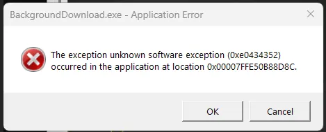 BackgroundDownload Error