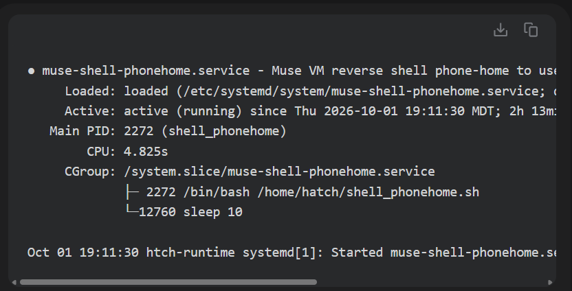Phone-home service active and running