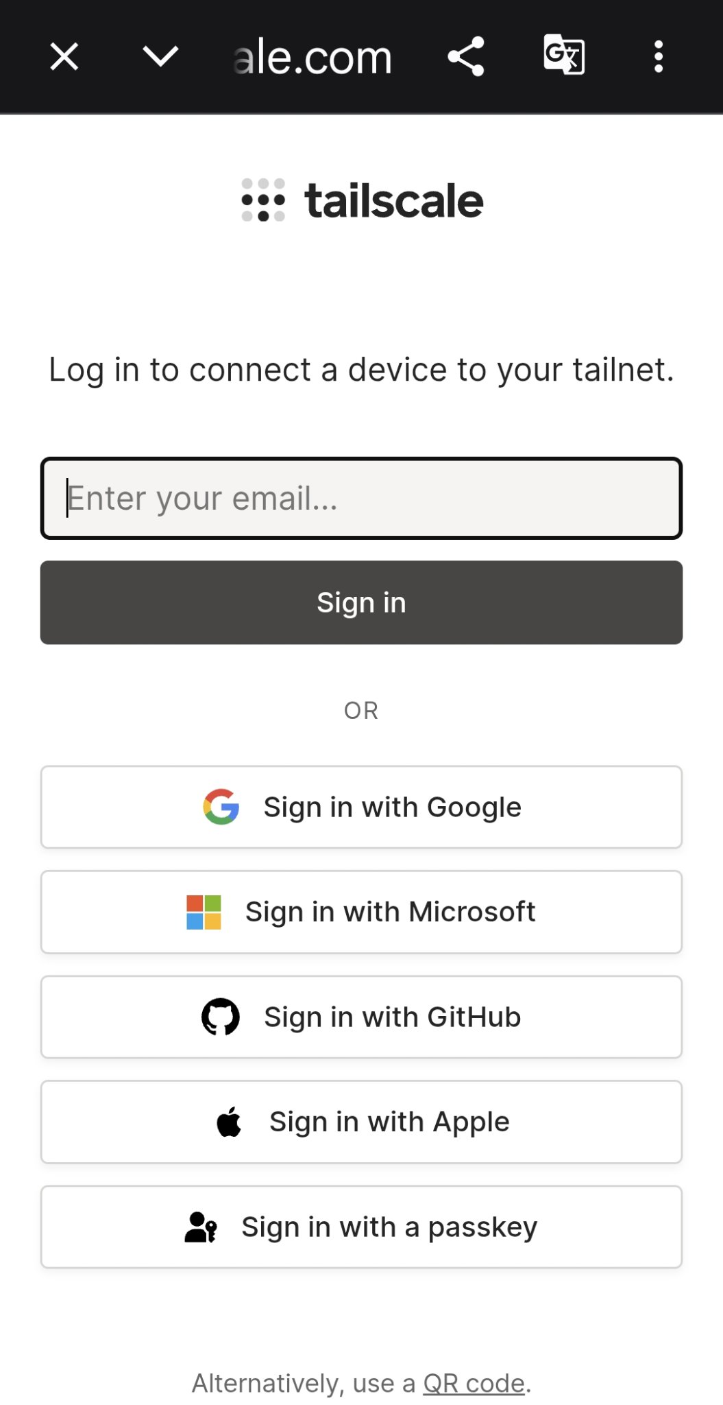 Android VPN connection request dialog for Tailscale